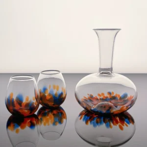 Auburn Confetti Carafe & Stemless Wine Glasses